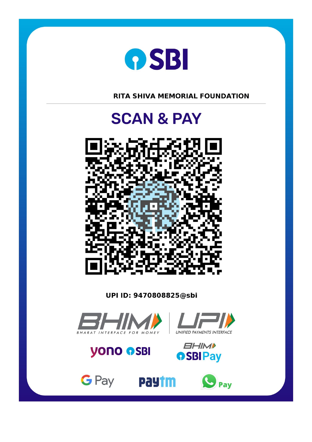 Scan QR to make instant donation
